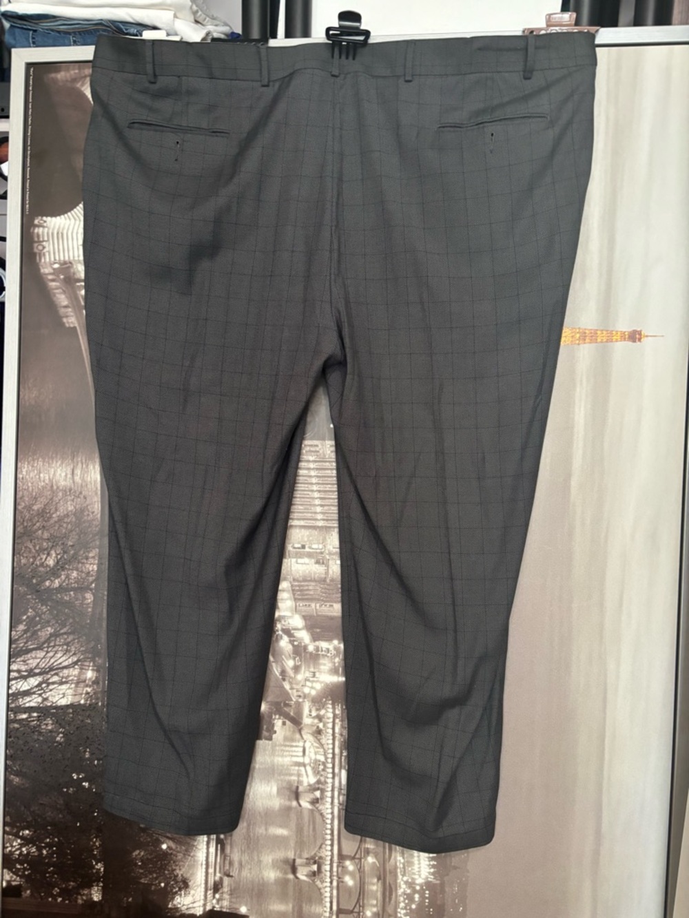 Big and Tall men's 2 pc. Gray Windowpane suit - Picture 7 of 8